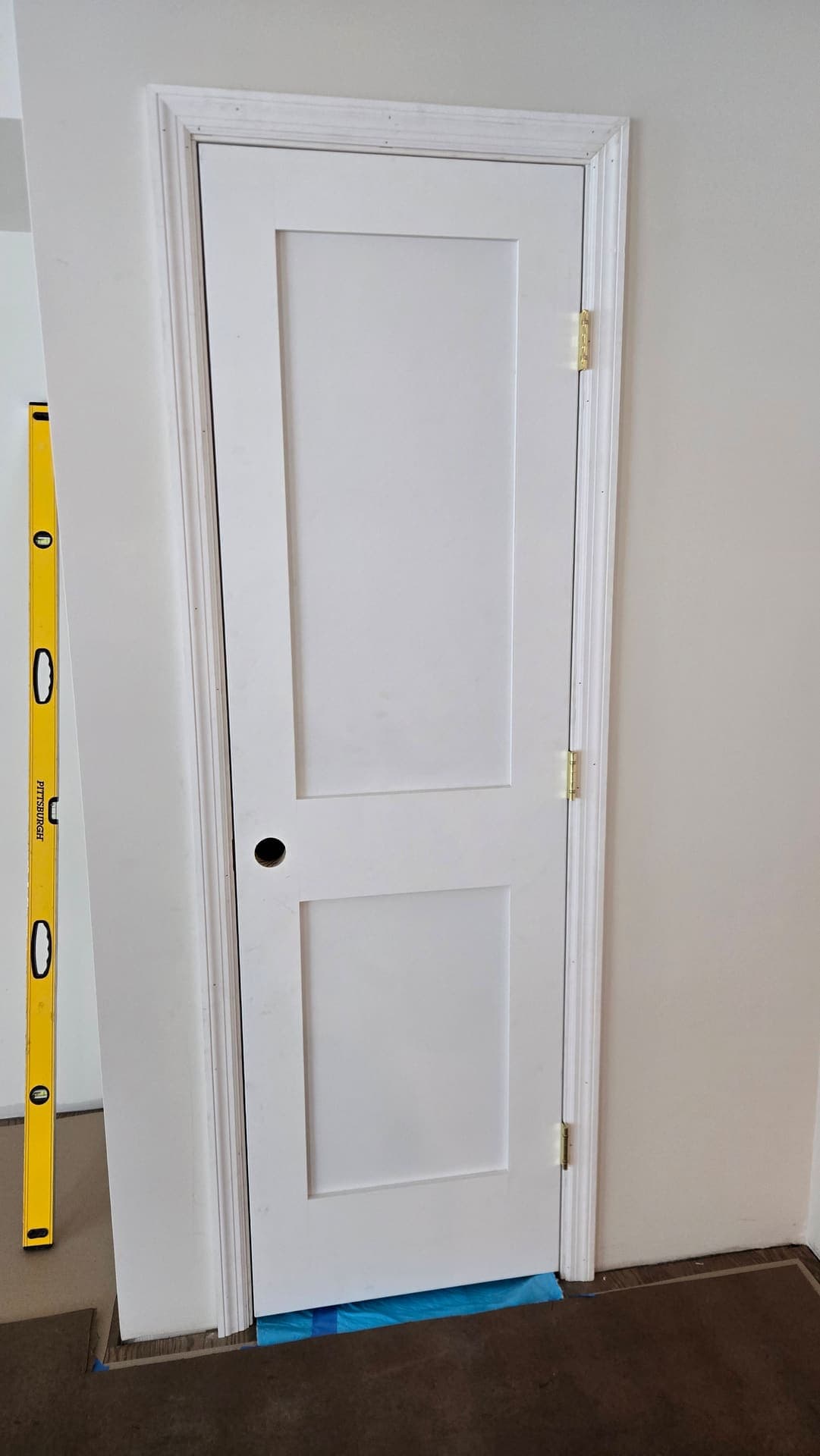 New interior door and casing installed